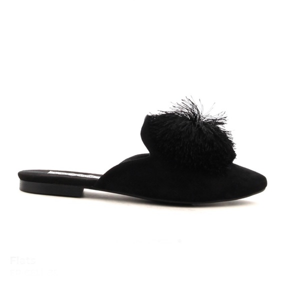 1 Sz 10 left ⭐️ Mule Shoe Flat Puff Pom Pom - Picture 2 of 6